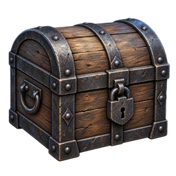 An iron-bound secured home chest