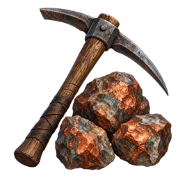 A mining pick with raw ore