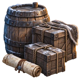 Sealed wooden provisions crates