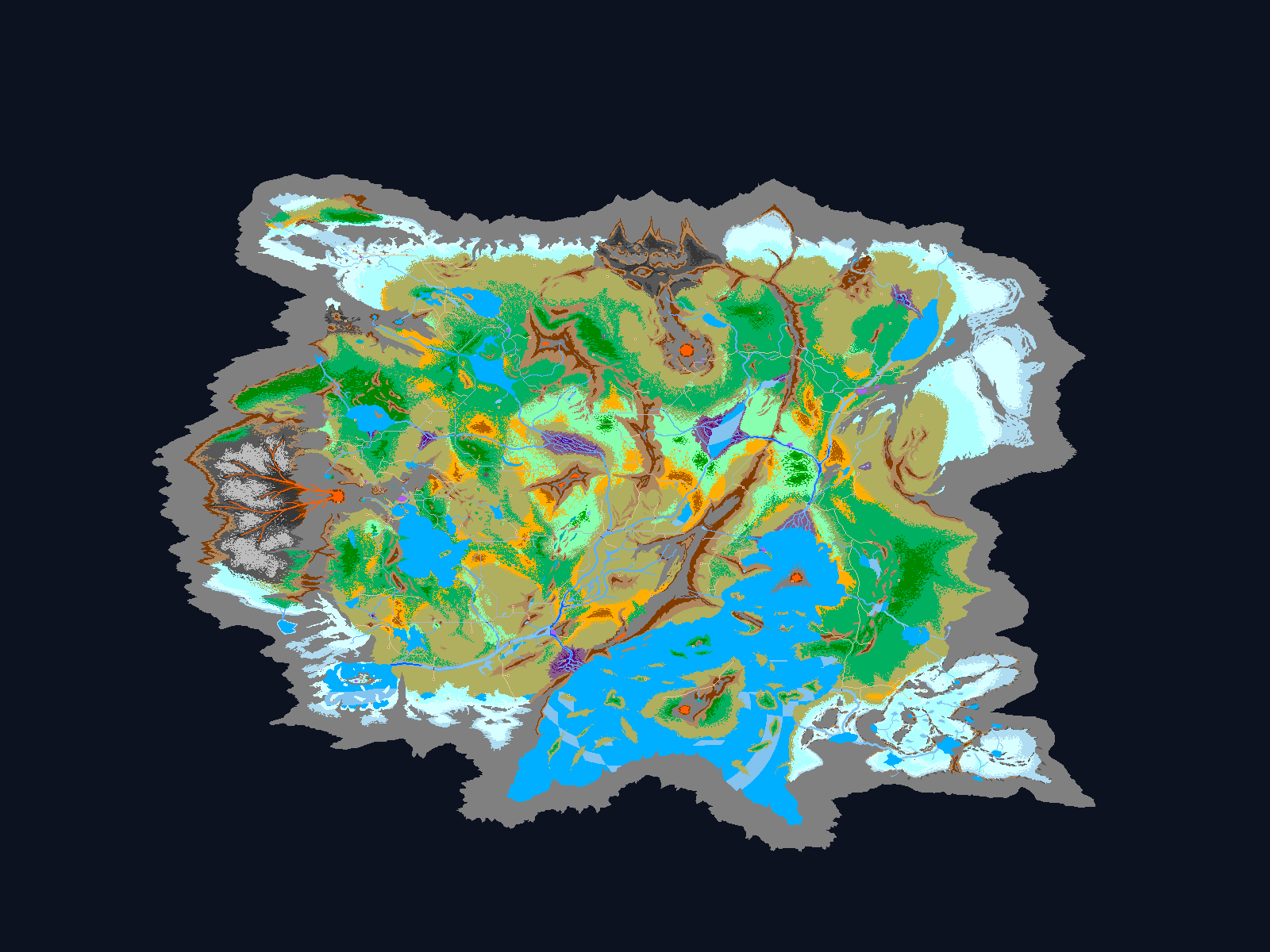 The Icesus valley world map, the outworld where councils claim and rebuild provinces